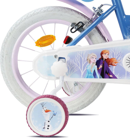 Meisje incl. fiets 14 inch voor kinderen, ijskoningin, Frozen + helm, blauw, 14 inch