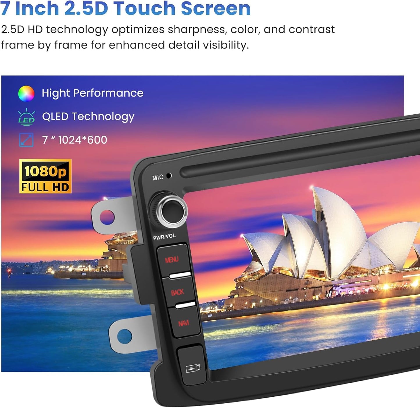 Autoradio – 2-DIN Radio – Multimedia Systeem – Navigatiesysteem – Touchscreen Radio – 9 Inch HD-Touchscreen – Draadloos CarPlay & Android Auto