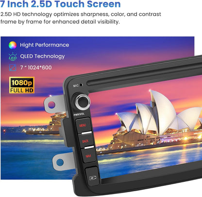 Autoradio – 2-DIN Radio – Multimedia Systeem – Navigatiesysteem – Touchscreen Radio – 9 Inch HD-Touchscreen – Draadloos CarPlay & Android Auto