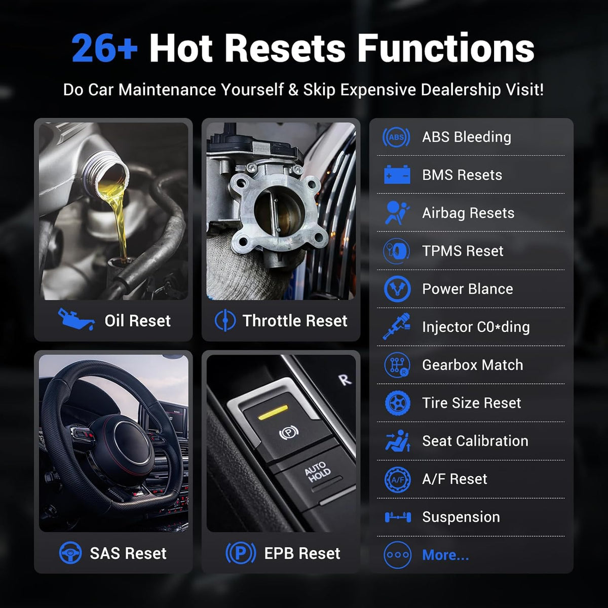 VDIAGTOOL D200 OBD2 Scanner Bluetooth, levenslange gratis update auto diagnostische tool met 26+ resets, bidirectionele alle systeem diagnostische scanner voor iOS & Android, FCA & CAN FD draadloze