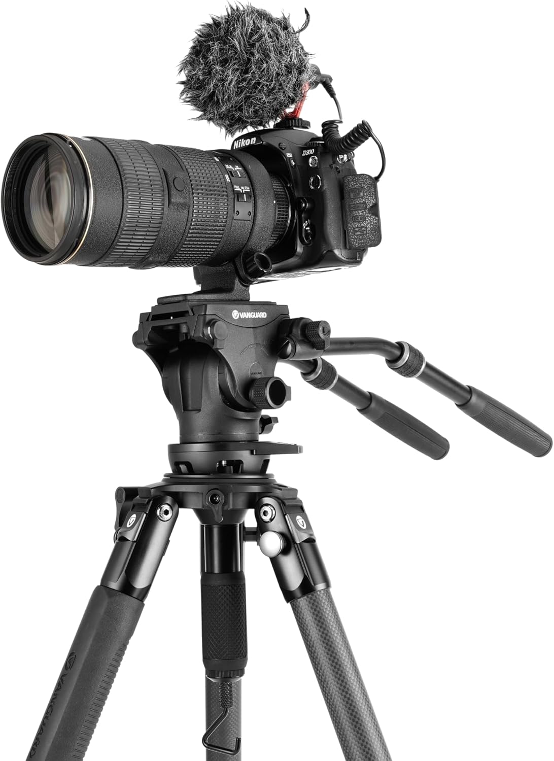 Vanguard Alta Pro 3VRL 303CV20 Carbon Video statief tot 180 cm met kogelkop en nivelleringsvoet