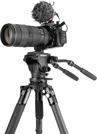 Vanguard Alta Pro 3VRL 303CV20 Carbon Video statief tot 180 cm met kogelkop en nivelleringsvoet