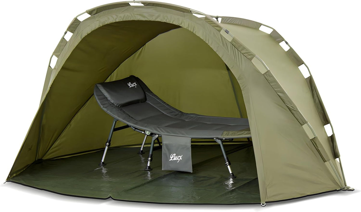 Lucx® Puma Vistent 1 Man Bivvy 1 man karpertent Carp Dome Fishing Tent 1 persoon visserstent waterkolom 10.000 mm campingtent