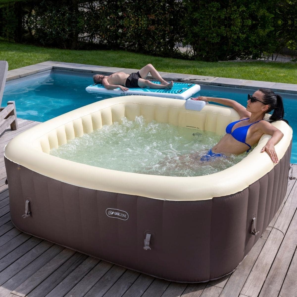 Pool Spa Pool 3 Whirlpool, vierkant, 185 x 185 x 65 cm