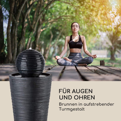 blumfeldt Liquitorre XL tuinfontein - waterornament, zonnefontein, pomp: 200 l/h / IPX8, zonnepaneel: 2 W / 300 cm², batterij tot 8 uur bedrijfstijd / 3,7 V / 2 Ah, LED-verlichting, polyresin