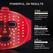 Lichttherapie - Rood Licht Therapie - LED-Therapie - LED-masker - Nabij-Infrarood Roodlicht - voor Gezicht - Flexibel Siliconen Lichttherapiemasker - voor Thuis - Gezichtsmaskers - Huidverzorging - Zwart