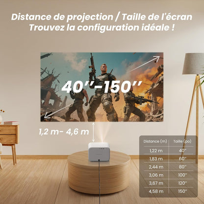 Yaber L2s Draagbare beamer, 1080p Full HD mini-projector, thuisbioscoop met JBL-geluid en autofocus keystone, WiFi6 Bluetooth voor telefoon/tv-stick/HDMI/USB/pc