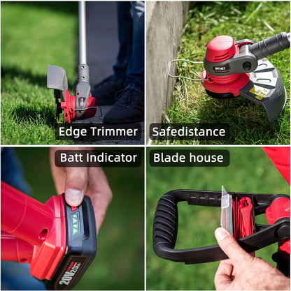 Accu Grastrimmer NCGT-S20LIDA, Graskantentrimmer met Li-ion batterij en oplader (20V, 2,0Ah), Ø 25 cm snijbreedte, 90° roteerbare trimmerkop en handgreep