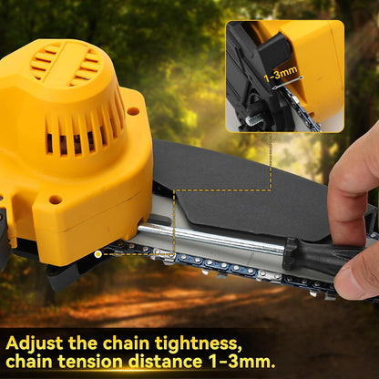 2-in-1 elektrische stangzaag, 8 inch, mini-kettingzaag, draadloos, compatibel met Dewalt 20 V batterij met 2,5 m telescoop, borstelloze kettingzaag voor boomsnoeien, tuinverzorging (zonder accu)