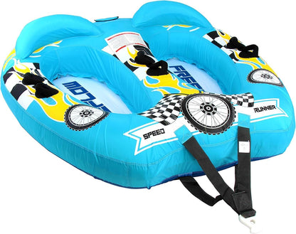 SereneLife Opblaasbare Sleeptube - Twee-Persoons Waterboot Float-Watersport Opblaasbare Trekboten/Tubes- Dubbele Zitplaatsen- PVC Blaas- Schuimkussen- Handgrepen