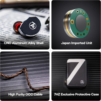 Linsoul 7Hz x Crinacle: Diablo/Divine In Ear Monitor,Hoofdtelefoon met 14,5 mm Planar Magnetische Drivers,IEM HiFi met Afneembare 2pin Monokristallijne Koperen Kabel voor Audiofielen (Diablo, Zwart)