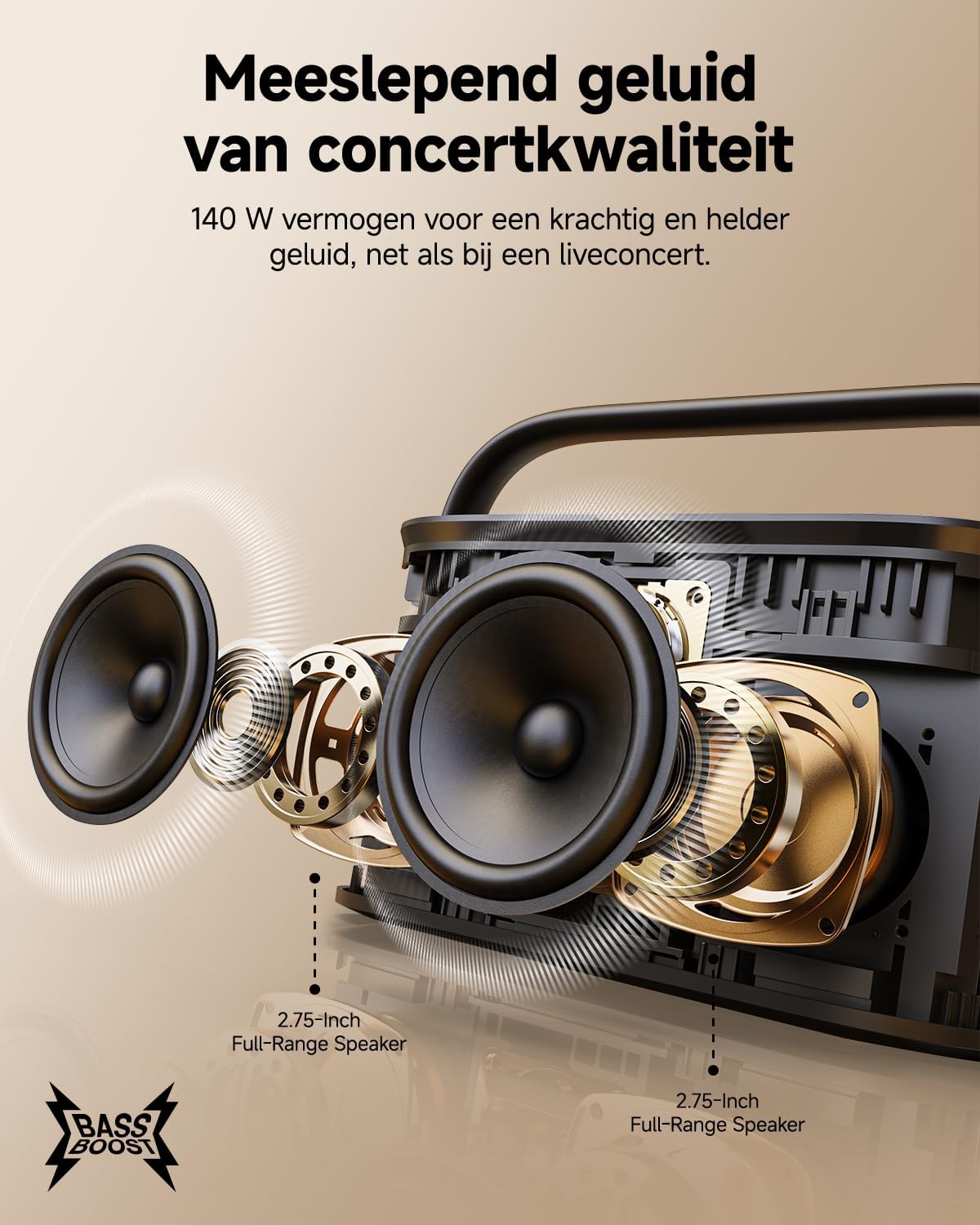 Draagbare Karaoke Machine voor Volwassenen, met Weergavescherm voor Songteksten, 2 Zelfopladende Draadloze Microfoons, Autotune & EQ, 140W Speaker, Verbinding met TV