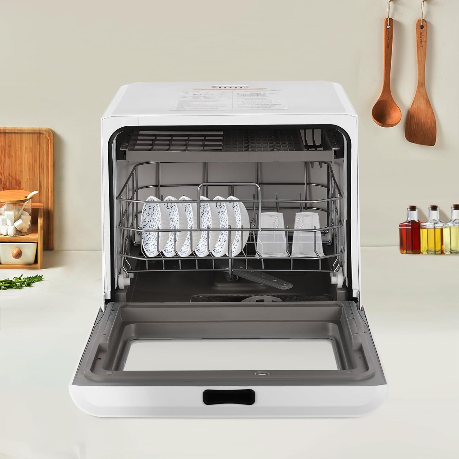 Dishwasher small table dishwasher freestanding camping mini dishwasher with/without water connection usable, 4 programs portable dishwasher for apartments, dormitories and motorhomes - QUORE