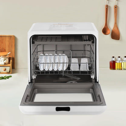 Dishwasher small table dishwasher freestanding camping mini dishwasher with/without water connection usable, 4 programs portable dishwasher for apartments, dormitories and motorhomes - QUORE