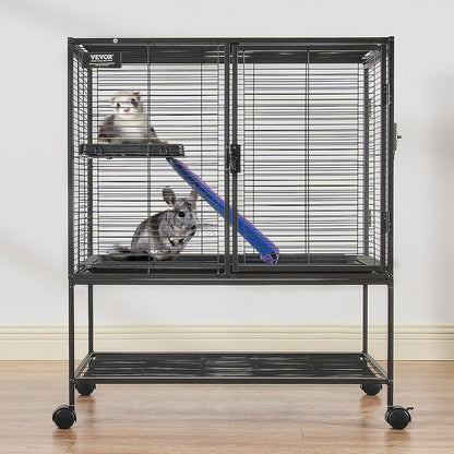 4-Laags Metalen Kooi Voor Fretten -  Geschikt Voor Ratten, Hamsters, Cavia's en Chinchilla's - 77 cm x 52 cm x 92 cm