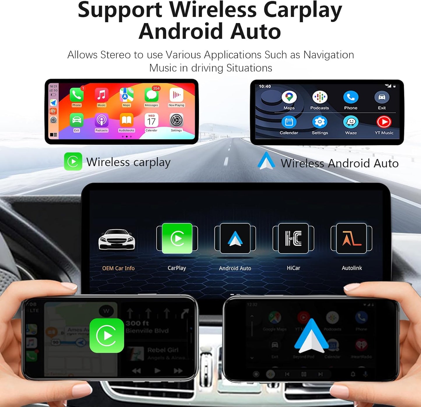 Autoradio – Carplay Scherm – Multimedia Systeem – Touchscreen Radio – Android Auto – 12,3 Inch Ultra Smal – Linux 4.0 Besturingssysteem