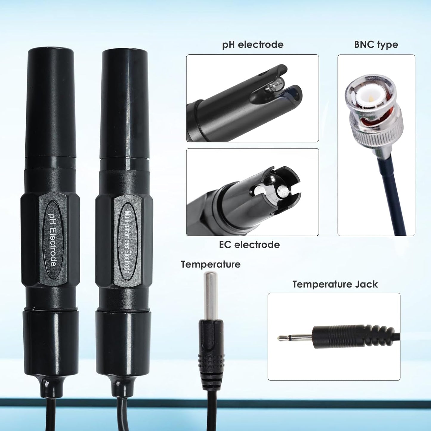 Slimme Wifi-waterkwaliteitstester pH-, EC- en Temperatuurmonitor Continue Online Monitoringstester met Lcd-scherm, App-meldingen, Realtime Gegevens, Vervangbare Sondes voor Hydrocultuur en Aquaria