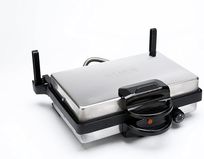 SHOV Contactgrill, multifunctioneel, Tandur, broodrooster, elektrisch, met of zonder pan, tava, graniet of teflon om uit te kiezen voor grillen, braden en meer voor elke keuken (teflon)
