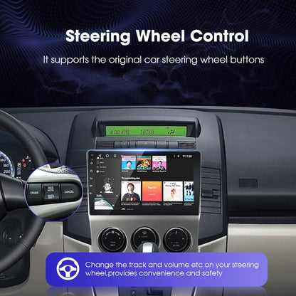 EZoneTronics Carplay Android Auto Radio Stereo voor Mazda 5 2005-2010 met 9 inch Touchscreen High Definition GPS Navigatie Bluetooth USB Wifi Spiegel Link SWC speler 32G ROM
