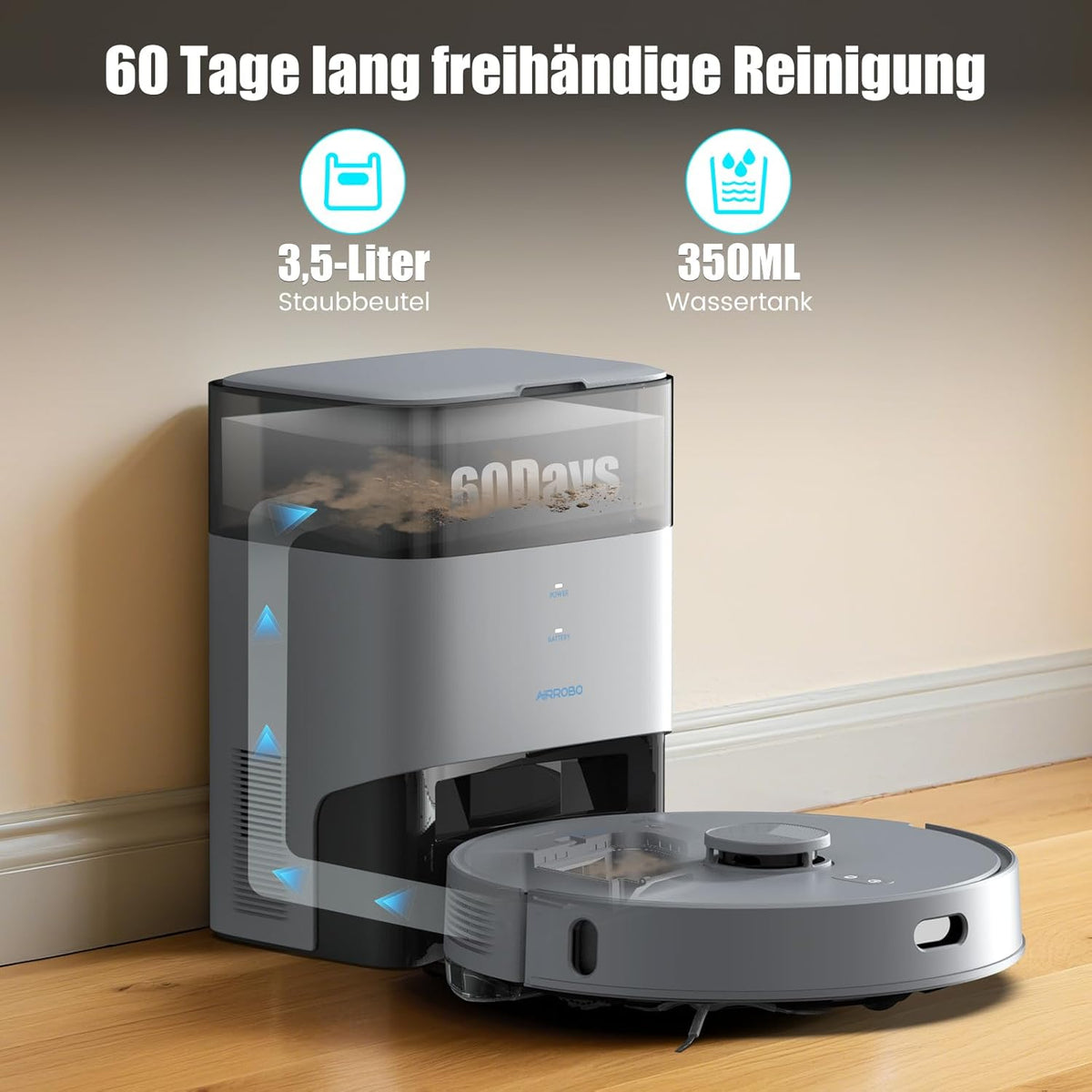 Robotstofzuiger – Robotstofzuiger met Afzuigstation – Automatische Stofzuiger – Dweilrobot – Smart Cleaning Robot – 5500 Pa Zuigkracht – LiDAR Navigatie met 240 Min Looptijd