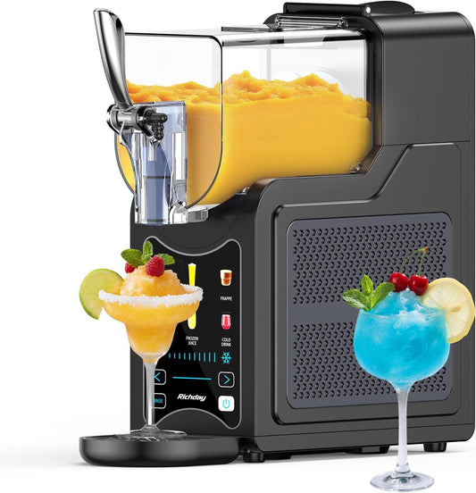 Richday Slushie-machine, diepvriesdrankmaker met 6 programma's, 1,9 l capaciteit, zelfreiniging, voor slushies, milkshakes, frappés, margarita's en koude dranken