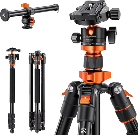 Camerastatief – Fotostatief – Driepoot – Tripod – Videostatief – Verstelbaar van 49 tot 200 cm – Twee-in-één Monopod met 360° Balhoofd