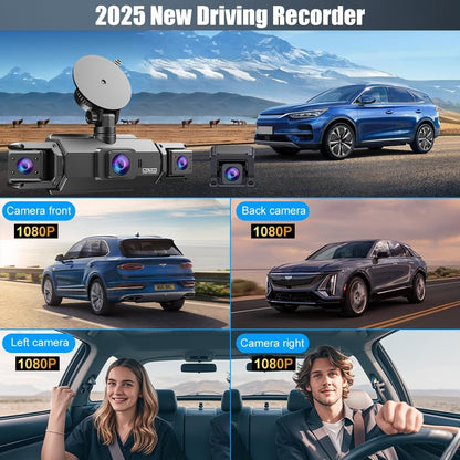 4-Kanaals Dashcam – Autocamera – Autorecorder – Voertuigcamera – Multi-Kanaals Dashcamera – 360° Dekking – 24-Uurs Parkeerbewaking
