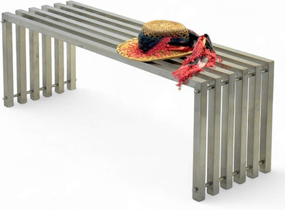 DanDiBo Garden Bench Weatherproof Metal Stainless Steel Solid 115 cm Bench Outdoor Garden 96607 Park Bench - QUORE