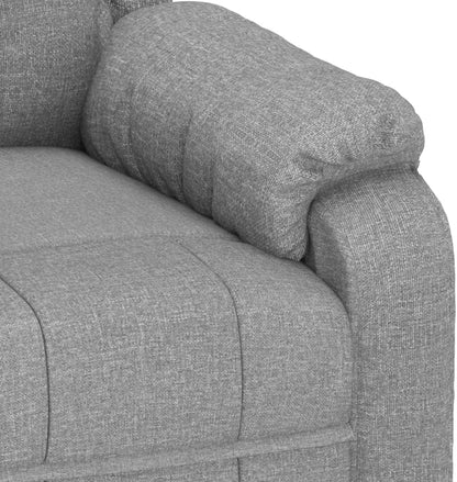 Elektrische Televisiestoel – Relaxstoel – Fauteuil – TV-Stoel – Verstelbare Stoel – 3 Ligposities – Ademend Polyester – Hout & Metaal Frame – Lichtgrijs