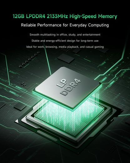 BMAX Mini PC B6 Plus, Intel Core i3-1000NG4 (overtreft N150/N95, tot 3,2 GHz), 12 GB LPDDR4 RAM 512 GB NVMe SSD W-11 Pro, 4K 3-display HDMI/USB-C, wifi, BT mini-computer voor kantoor, thuis, bedrijf