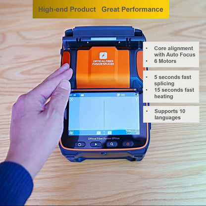 Fusion Splicer AI-9 Core Alignment 5 seconden splicing 15 seconden verwarming, automatisch fusie splicer glasvezel met instructievideo's voor FTTH en kabelsplitsingsprojecten