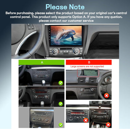 4G+64G 8 Core Qualcomm Car Radio for BMW 1 Series E81 E82 E87 E88 2008-2012 with Wireless Carplay & Android Auto, 9 Inch Android Car Stereo with WiFi/GPS/Bluetooth 5.1/DPS Hi-Res/FM RDS Radio