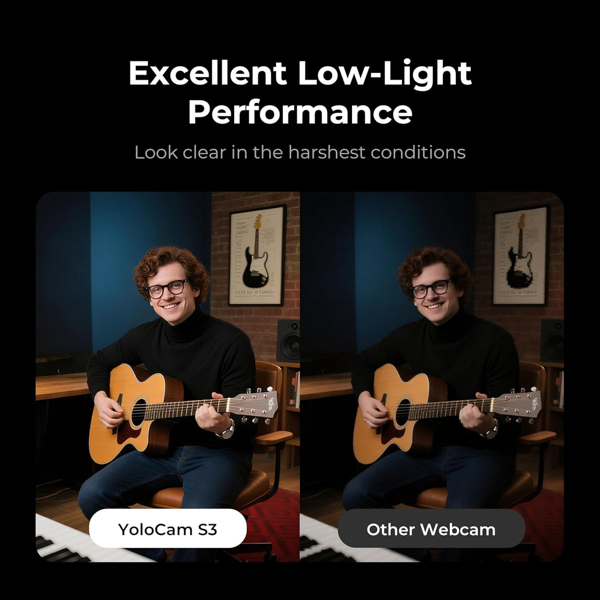 YOLOLIV YoloCam S3, 4K-streamingwebcam, DSLR-achtige bediening, filmische effecten, 4× zoom, HDR, ongecomprimeerde video, geoptimaliseerde PD-autofocus | USB-C voor pc en Mac