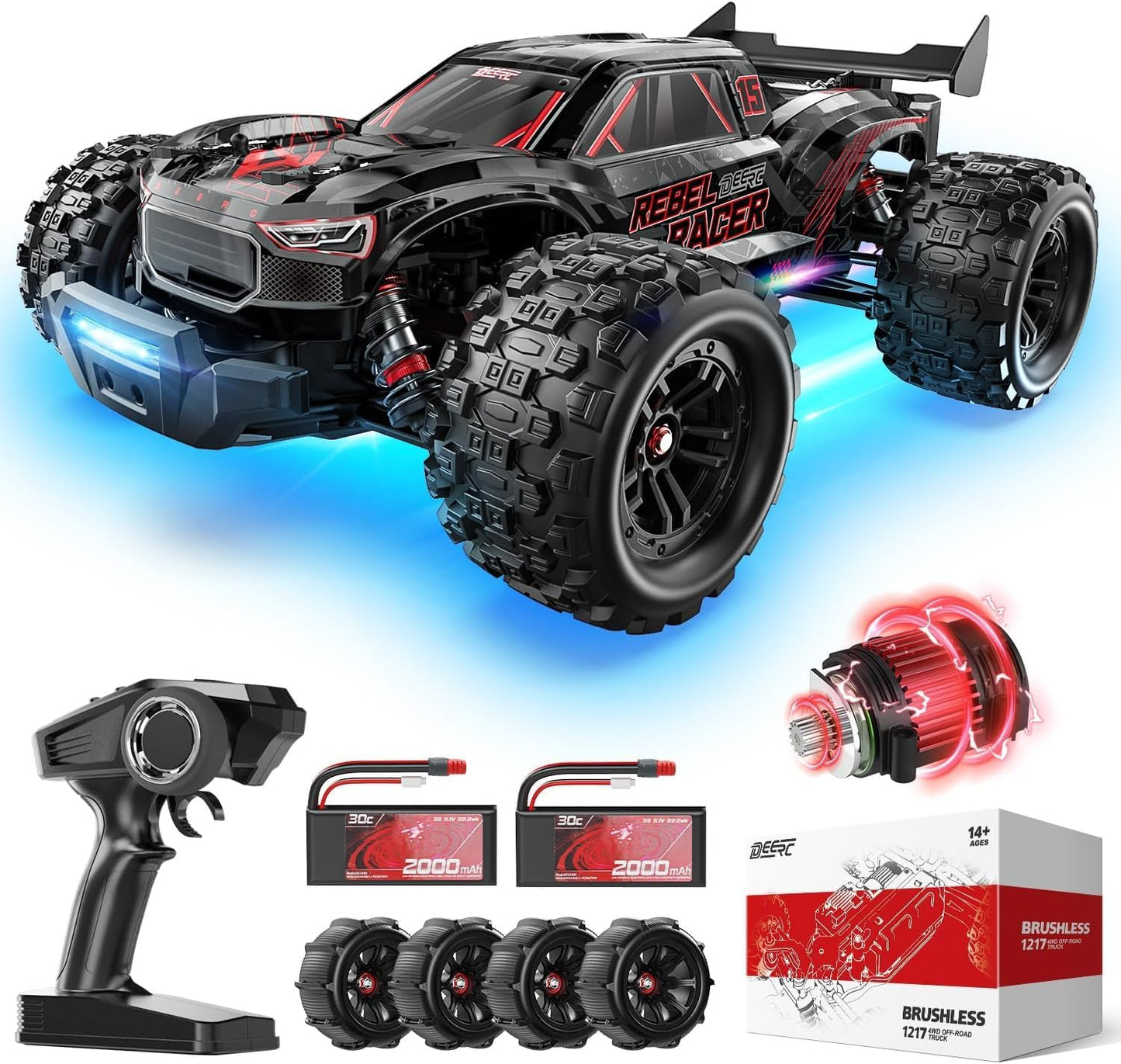 RC Auto 1:14 – Afstandsbestuurbare Auto – Radiografische Auto – Off-Road Auto – Truggy – Borstelloze Motor 75+ Km/U – 4WD Waterdicht