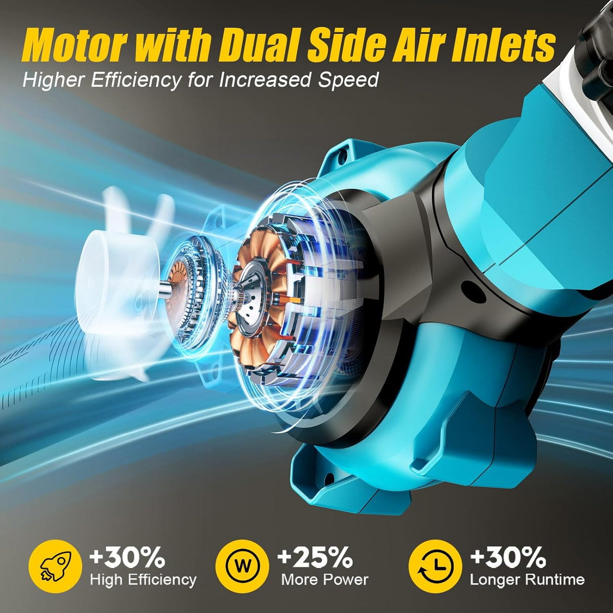 21V bladblazer accu met 2 stuks 3000 mAh batterij