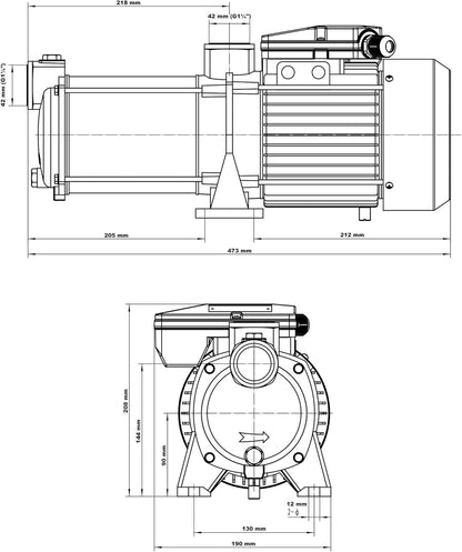 XPOtool meertraps centrifugaalpomp 10.200 l/h 1650 W pvoerhoogte 65 m huiswater tuinpomp waterpomp