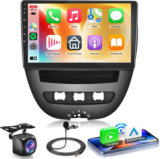Autoradio Android 13 voor Peugeot 107 / Citroën C1 / Toyota Aygo 2004-2014 – Android autoradio – Multimediasysteem – Navigatiesysteem – Car stereo – 10,1 Inch HD IPS Touchscreen – Draadloze CarPlay en Android Auto