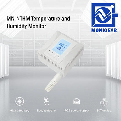 Netwerktemperatuur- en vochtigheidsmonitor, AWS Azure IoT-sensor, ondersteunt meerdere protocollen met SSL: MQTT, BACnet, SNMP, Modbus TCP, PoE-voeding