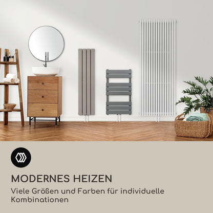 Warmwaterradiator – Handdoekradiator – Handdoekdroger – Badkamerradiator – Verticale Wandradiator – 365 W – Elektronische Thermostaat