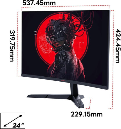 KOORUI Gaming Monitor 23.6 inch 23.5 FHD 180Hz VA /R1500 - QUORE