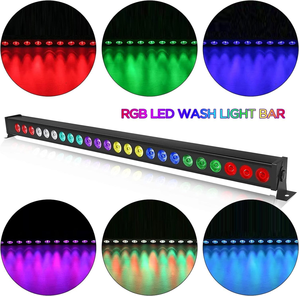 RGB LED Wall Wash Party Lights – LED Bar – Disco Verlichting – DJ Lamp – RGB Lichtbalk – 24 x 3W RGB LEDs – DMX & Afstandsbediening – Geluidsgestuurd Stroboscoop Effect