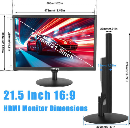 21,5 inch FHD kleine monitor IPS LCD-scherm 1920x1080 60Hz 16:9 met HDMI BNC VGA AV USB-ingang ingebouwde luidspreker voor CCTV-beveiligingscamera DVR PC RasPi