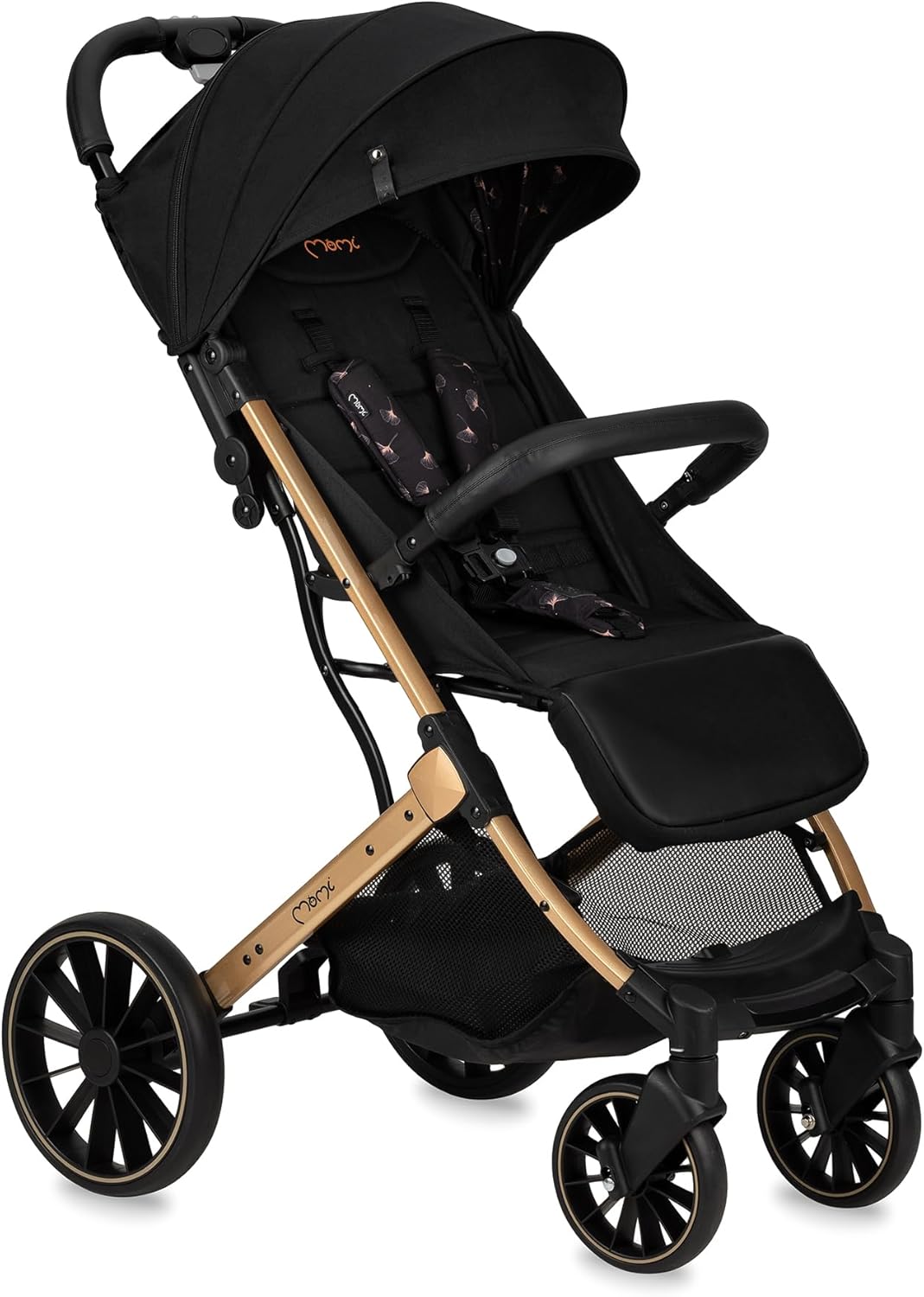 MoMi ESTELLE PLUS LIGHT kinderwagen vanaf 6 maand (tot 22 kg), inklapbare buggy met 5-punts veiligheidsgordel, boodschappenmand en ligfunctie, telescopische stang om te trekken, staat na het inklappen