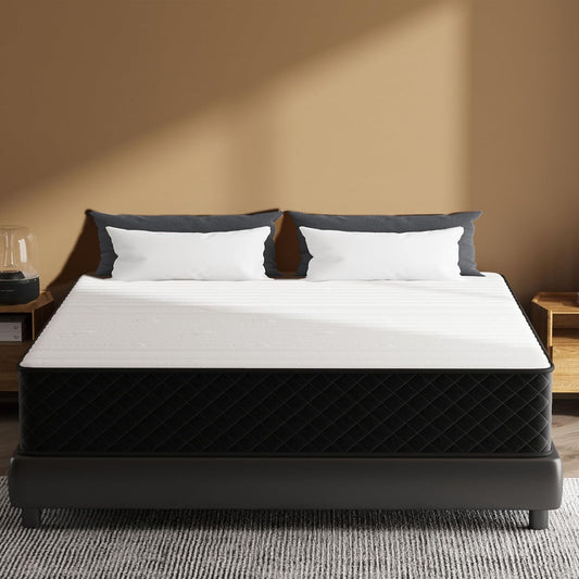 Eenpersoonsmatras – Eenpersoonsbedmatras – Kindermatras – Koudschuimmatras – Pocketveringmatras – Hybride 10 Inch Matras – Drukverlichting en Optimale Ondersteuning – Afmeting 190x90x25 cm