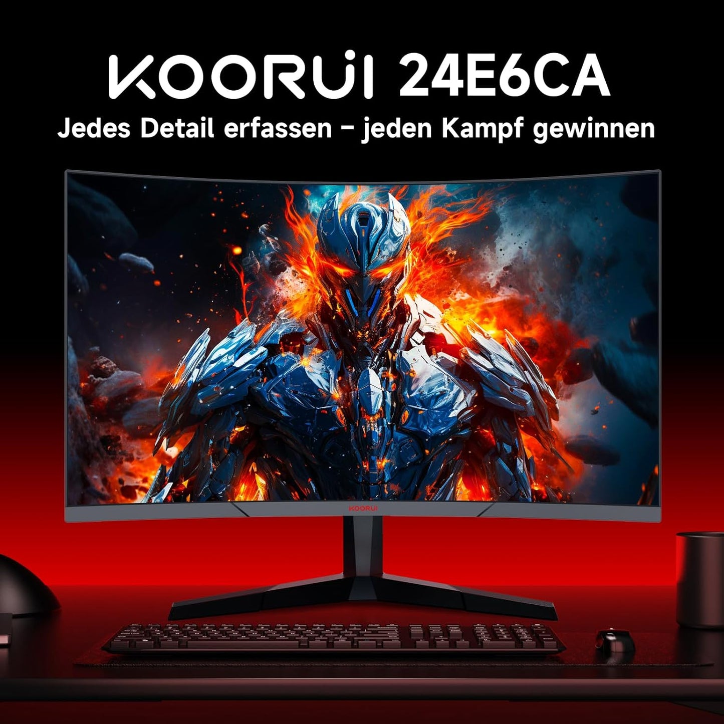 KOORUI Gaming Monitor 23.6 inch 23.5 FHD 180Hz VA /R1500 - QUORE