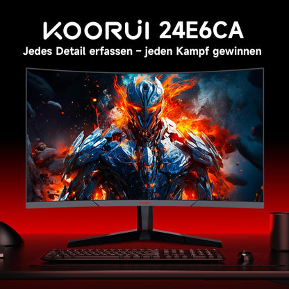 KOORUI Gaming Monitor 23.6 inch 23.5 FHD 180Hz VA /R1500 - QUORE