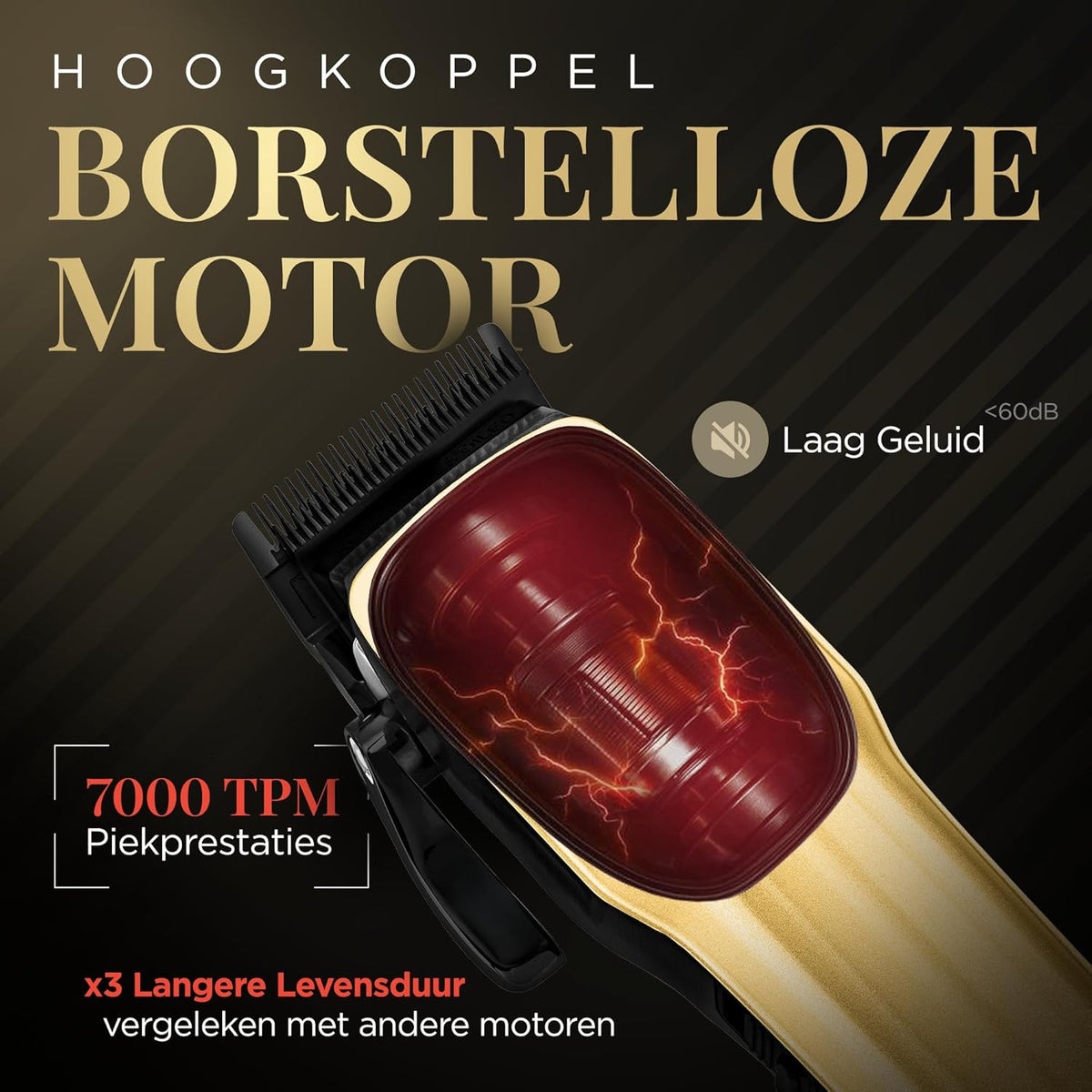 Fagaci Professionele Tondeuse voor Mannen met Superieure Precisie, 5X Langere Scherpte, Kappers Tondeuse Draadloos met 2 Messen (Fade & Taper), Borstelloze Motor