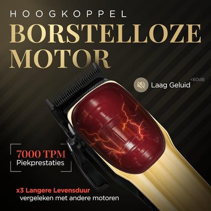 Fagaci Professionele Tondeuse voor Mannen met Superieure Precisie, 5X Langere Scherpte, Kappers Tondeuse Draadloos met 2 Messen (Fade & Taper), Borstelloze Motor