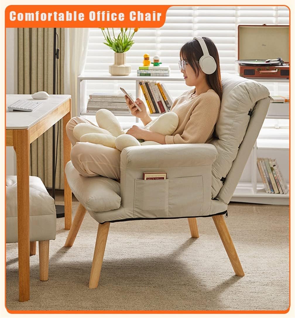 Relaxfauteuil – Relaxstoel – Ligstoel – Fauteuilstoel – Ergonomische Verstelbare Lounge Chair – 6 Verstelbare Standen – Inclusief Voetenbank – Max 150 kg Belastbaar