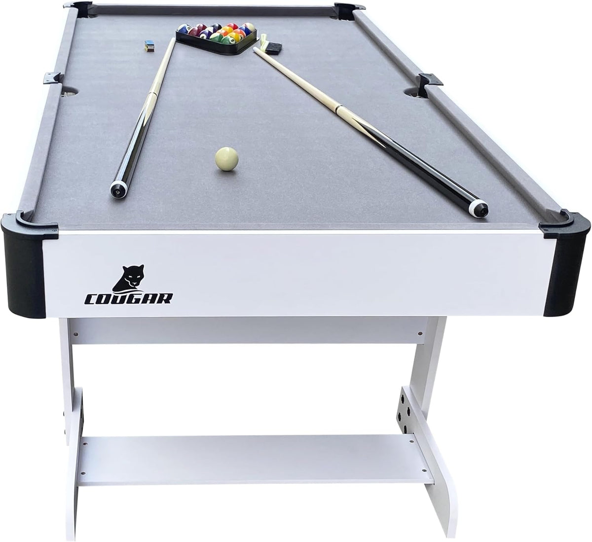 Cougar Hustle Pool Table L Foldable in Various Colours - 5ft | Folding Billiard Table incl. Accessories - QUORE